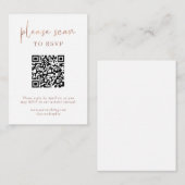 Eenvoudige moderne RSVP met QR-code | Faux Roos Go Informatiekaartje (Voorkant / Achterkant)