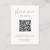 Eenvoudige moderne RSVP met QR-code | Faux Roos Go Informatiekaartje (Voorkant)