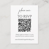 Eenvoudige moderne RSVP met QR-code Informatiekaartje (Voorkant)