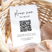 Eenvoudige moderne RSVP met QR-code Informatiekaartje
