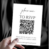 Eenvoudige moderne RSVP met QR-code Informatiekaartje