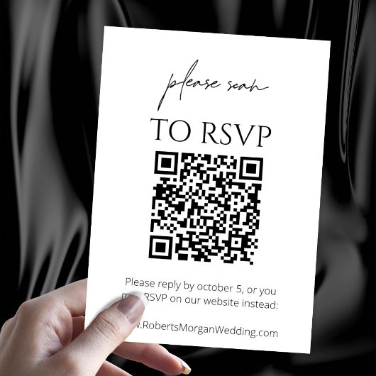 Eenvoudige moderne RSVP met QR-code Informatiekaartje