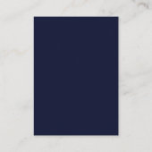 Eenvoudige moderne RSVP met QR-code | Navy Blue Informatiekaartje (Achterkant)