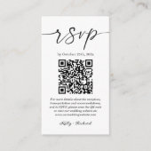 Eenvoudige moderne RSVP Online QR Code Informatiekaartje (Voorkant)