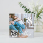 Eenvoudige moderne RSVP QR-code foto bruiloft Kaart (Staand voorkant)
