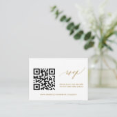 Eenvoudige, moderne RSVP QR-code voor goudweddensc Informatiekaartje (Staand voorkant)