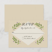 Eenvoudige Moderne RSVP Reactie Huwelijk Kaartje (Voorkant / Achterkant)