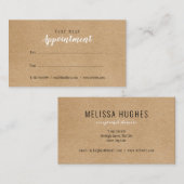 Eenvoudige, moderne Rustic Kraft Appointkaart Visitekaartje (Voorkant / Achterkant)