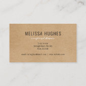 Eenvoudige, moderne Rustic Kraft Appointkaart Visitekaartje (Achterkant)