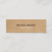Eenvoudige, moderne Rustic Kraft Mini Visitekaartje (Voorkant)