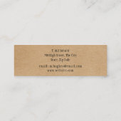 Eenvoudige, moderne Rustic Kraft Mini Visitekaartje (Achterkant)