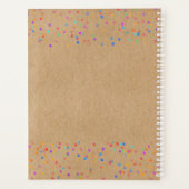Eenvoudige moderne Rustic Kraft Rainbow Confetti Planner (Achterkant)