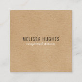Eenvoudige, moderne Rustic Kraft Vierkante Visitekaartje (Voorkant)