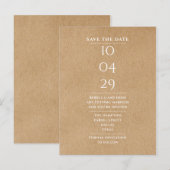 Eenvoudige moderne Rustic Sla de datum op Briefkaart (Voorkant / Achterkant)