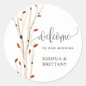 Eenvoudige moderne rustieke elegante bruiloft welk ronde sticker (Voorkant)