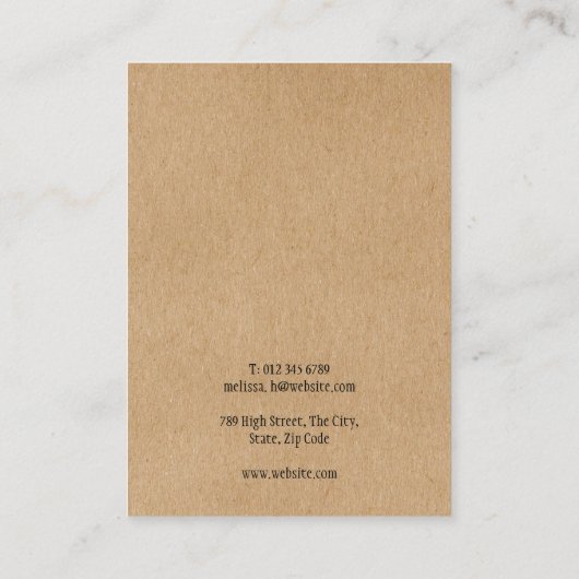 Eenvoudige Moderne Rustieke Ketting Sieraden Displ Visitekaartje (Achterkant)