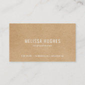 Eenvoudige Moderne Rustieke Kraft Afspraakkaart Visitekaartje (Achterkant)