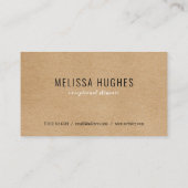 Eenvoudige moderne rustieke kraft afspraakkaart visitekaartje (Achterkant)