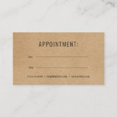 Eenvoudige moderne rustieke kraft afspraakkaart visitekaartje (Voorkant)