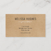 Eenvoudige Moderne Rustieke Kraft Afspraakkaart Visitekaartje (Achterkant)