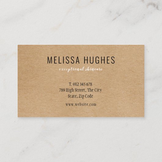 Eenvoudige Moderne Rustieke Kraft Afspraakkaart Visitekaartje (Achterkant)