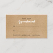 Eenvoudige Moderne Rustieke Kraft Afspraakkaart Visitekaartje (Voorkant)