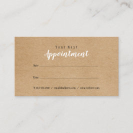 Eenvoudige Moderne Rustieke Kraft Afspraakkaart Visitekaartje
