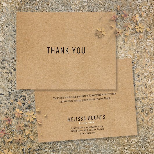Eenvoudige Moderne Rustieke Kraft Bedankkaart voor