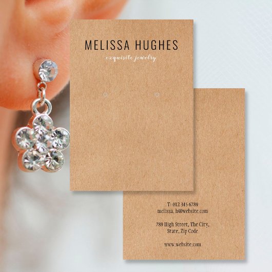 Eenvoudige Moderne Rustieke Kraft Oorbellen Displa Visitekaartje