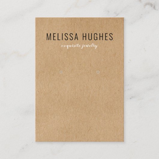 Eenvoudige Moderne Rustieke Kraft Oorbellen Displa Visitekaartje (Voorkant)