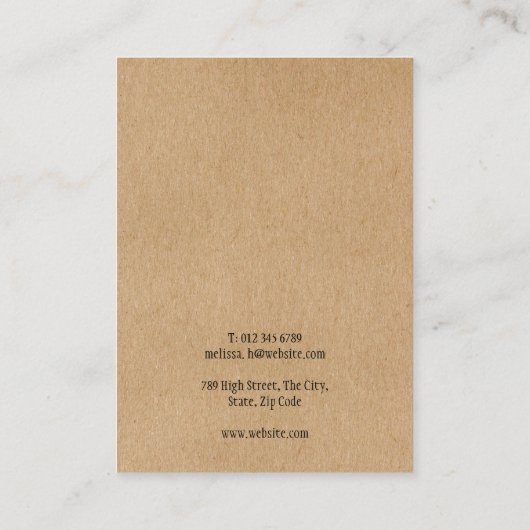 Eenvoudige Moderne Rustieke Kraft Oorbellen Displa Visitekaartje (Achterkant)