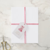 Eenvoudige Moderne Rustieke Roze Kerstboom Cadeaulabel (Met Touw)