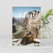 Eenvoudige moderne Rustige FotoEngagement Party Kaart (Staand voorkant)