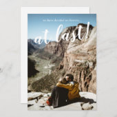 Eenvoudige moderne Rustige FotoEngagement Party Kaart (Voorkant / Achterkant)