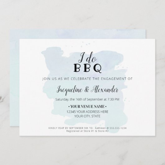 Eenvoudige, moderne Rustige I Do BBQ Script Dusty Kaart (Voorkant / Achterkant)