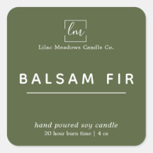 Eenvoudige moderne Sage Green Logo-kaars