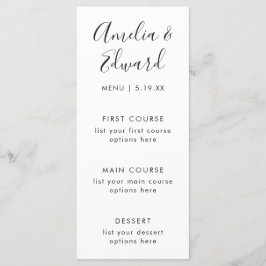 Eenvoudige moderne Sage Green Wedding Menu Kaart