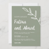 Eenvoudige Moderne Sage Groene Minimalistische Bru Kaart (Voorkant)