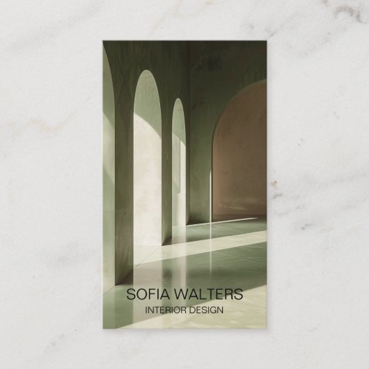 Eenvoudige Moderne Sage Interieurontwerper Thuis S Visitekaartje (Voorkant)