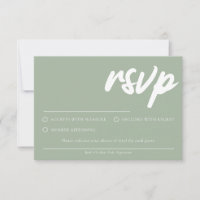 Eenvoudige Moderne Sage RSVP kaart Met Maaltijdkeu