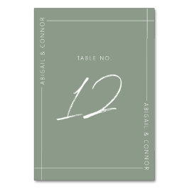 Eenvoudige Moderne Saliegroen Calligrafie Kaart