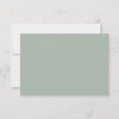 Eenvoudige Moderne Saliegroene Bruiloft RSVP Kaartje (Achterkant)