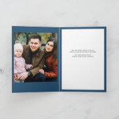 Eenvoudige moderne Santa Graphic Blue Christmas Fo Feestdagen Kaart (Binnen)