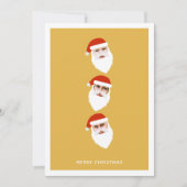 Eenvoudige Moderne Santa Graphic Gouden Kerstfoto Feestdagenkaart (Voorkant)