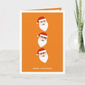 Eenvoudige moderne Santa Graphic Sinaasappel Kerst Feestdagen Kaart (Voorkant)