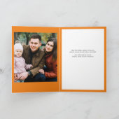 Eenvoudige moderne Santa Graphic Sinaasappel Kerst Feestdagen Kaart (Binnen)