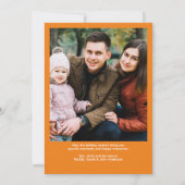 Eenvoudige moderne Santa Graphic Sinaasappel Kerst Feestdagenkaart (Achterkant)