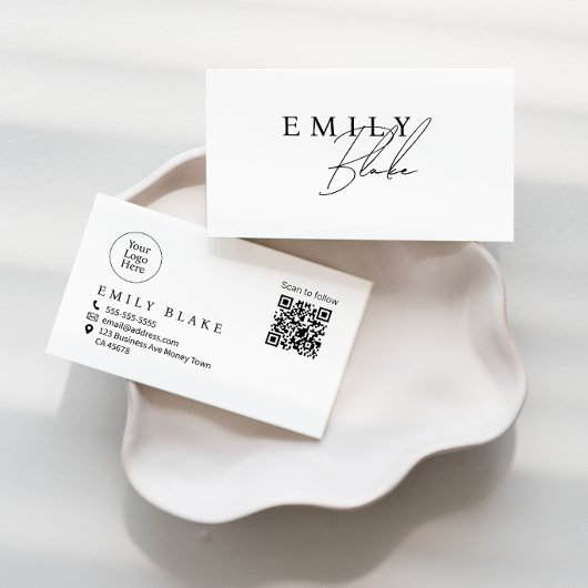 Eenvoudige moderne scanbare QR-code zakelijk Visitekaartje