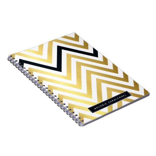 EENVOUDIGE moderne schattige chevron patroon goud  Notitieboek (Rechterzijde)