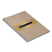 EENVOUDIGE moderne schattige chevron patroon goude Notitieboek (Rechterzijde)